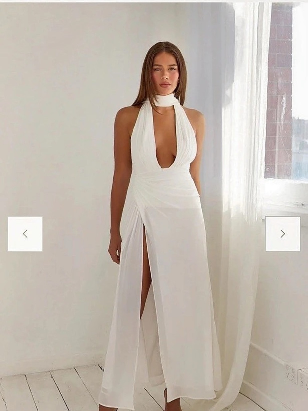 Calia Antonia White Maxi Dress Halter Neck Size 10 NWT, Bridal Look